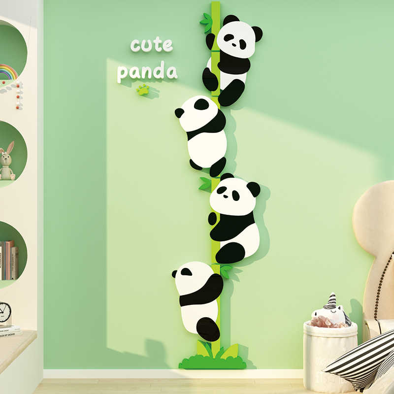 熊猫儿童区房间布置装饰挂画品摆件女男孩卧室墙面贴纸软床头背景