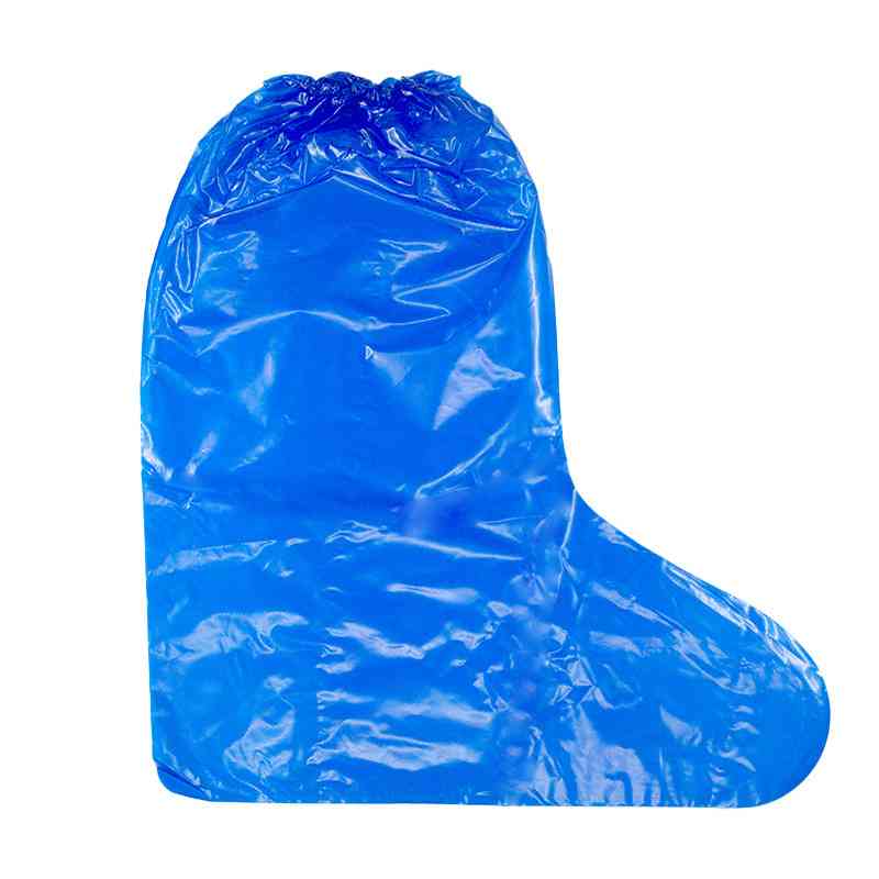 加长加厚直筒一次性鞋套中长筒塑料PE雨鞋套户外养殖漂流防水鞋套