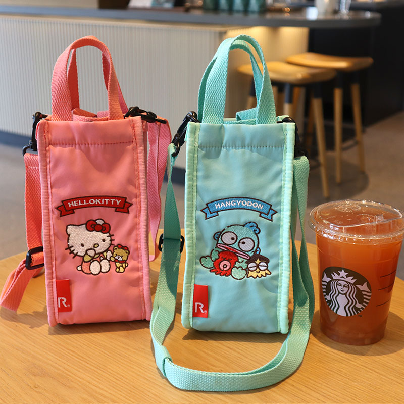 日本卡通刺绣帕恰狗儿童防摔水杯保护套可爱学生手提斜挎袋水杯袋