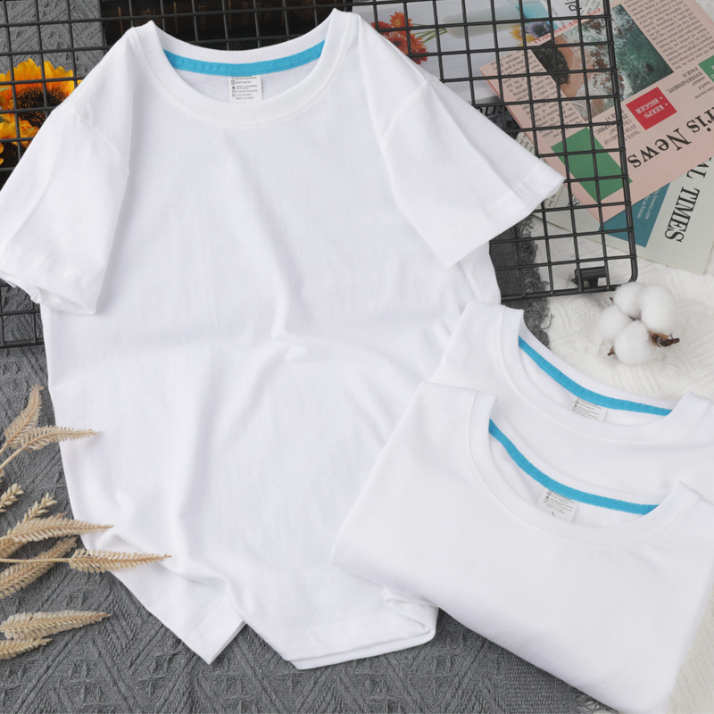 180克纯棉儿童白色T恤扎染草木染型染专用T男女童幼儿园学生班服