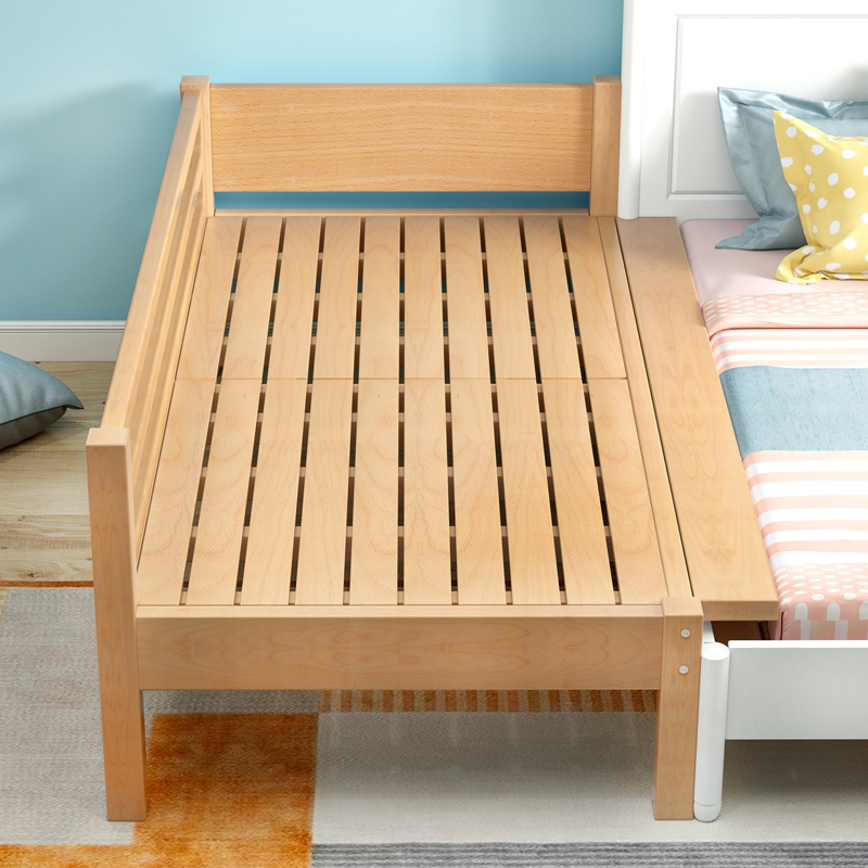 儿童床拼接床婴儿床拼接大床加宽床榉木单人男孩宝宝床边小床实木