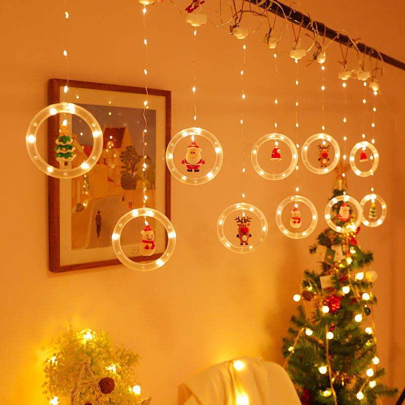 圣诞节装饰灯LED彩灯闪灯串灯满天星灯USB铜线窗帘灯许愿球冰条灯