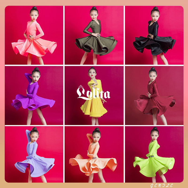洛利塔春夏女童拉丁舞蹈服专业规定比赛服少儿艺考考级儿童演出服