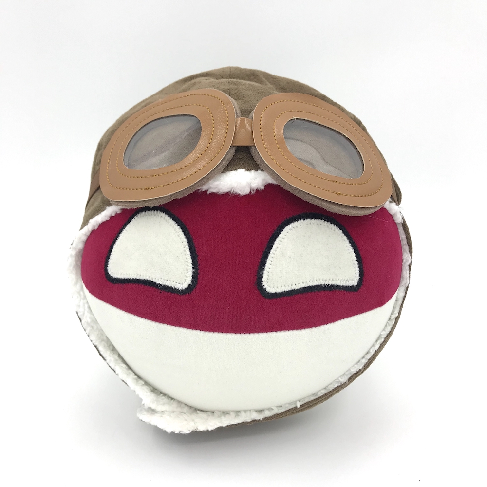 【石三公社】波兰球 Polandball漫画周边球型毛绒公仔 送飞行帽