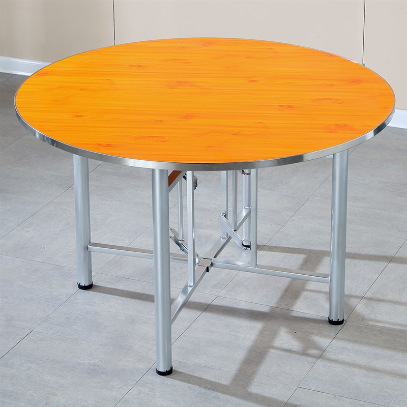 新品新品大圆桌面板m可带玻璃转盘折叠桌架餐桌食堂吃饭桌Y乡村家