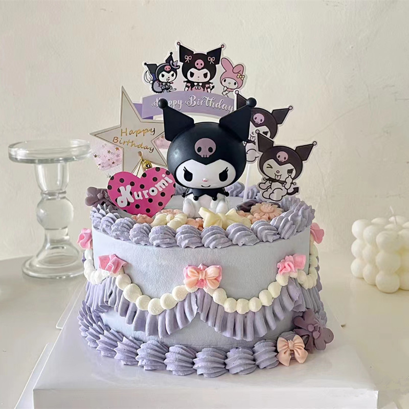 库洛米蛋糕装饰三丽鸥美乐蒂摆件网红卡通女孩生日烘焙蛋糕插牌