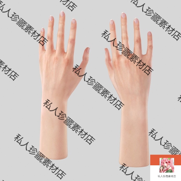 Maya/3dmax影视写实女性手部高精度手掌手指骨骼绑定带贴图3d模型