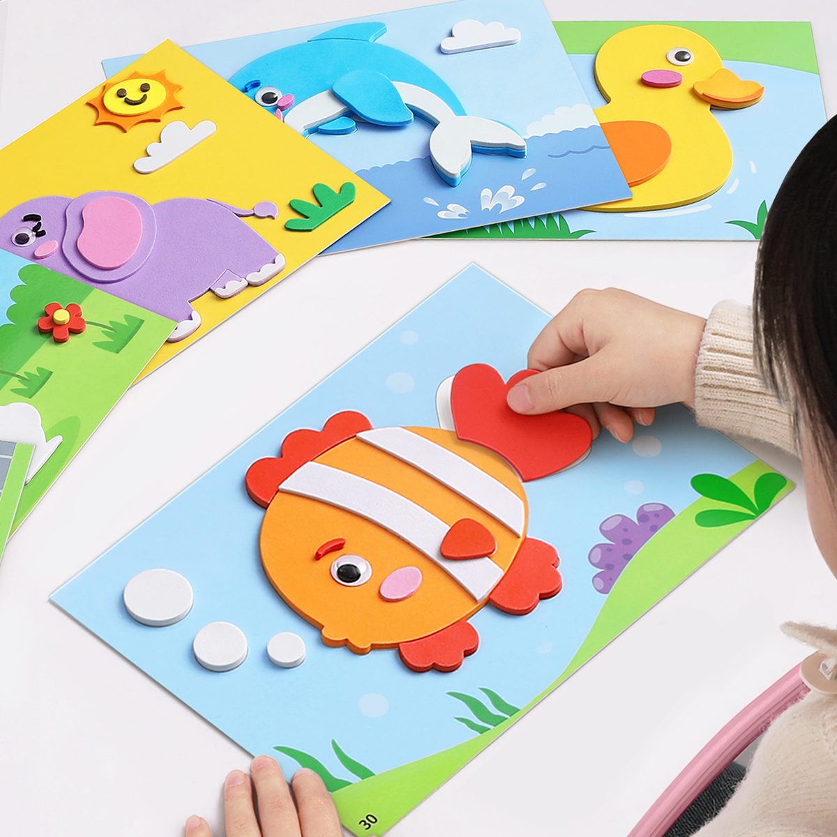 儿童手工diy立体贴画幼儿园3d制作材料玩具女孩子端午节创意贴纸