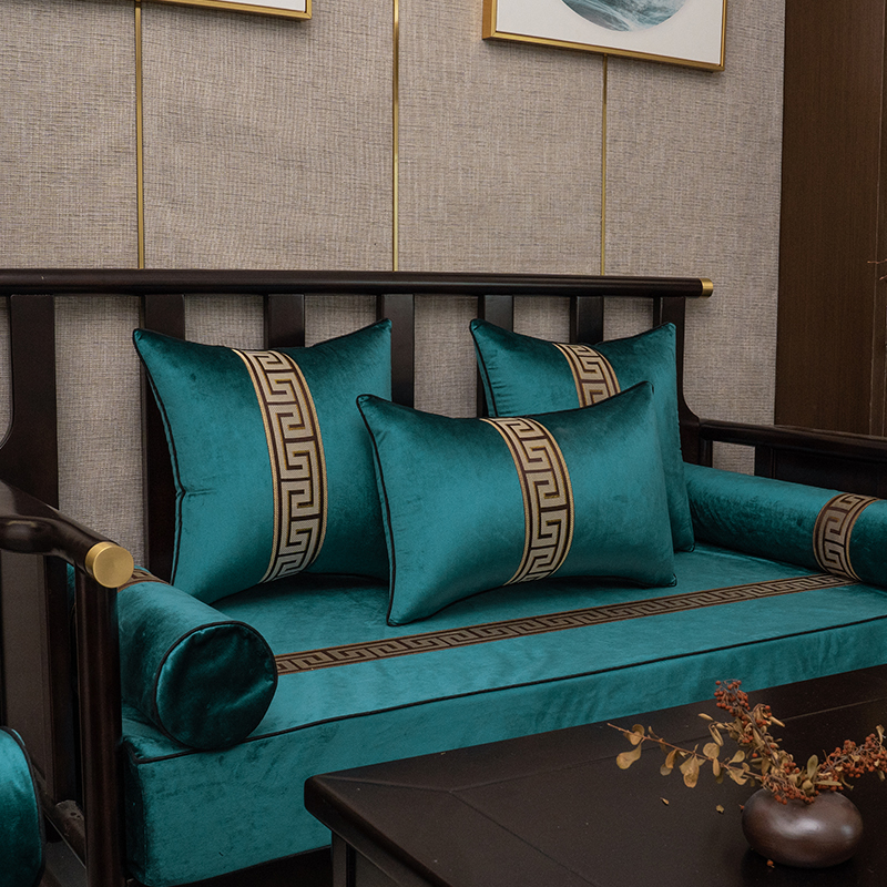 新中式红木沙发抱枕坐垫定制客厅沙发靠枕床头大靠背垫含芯可拆洗