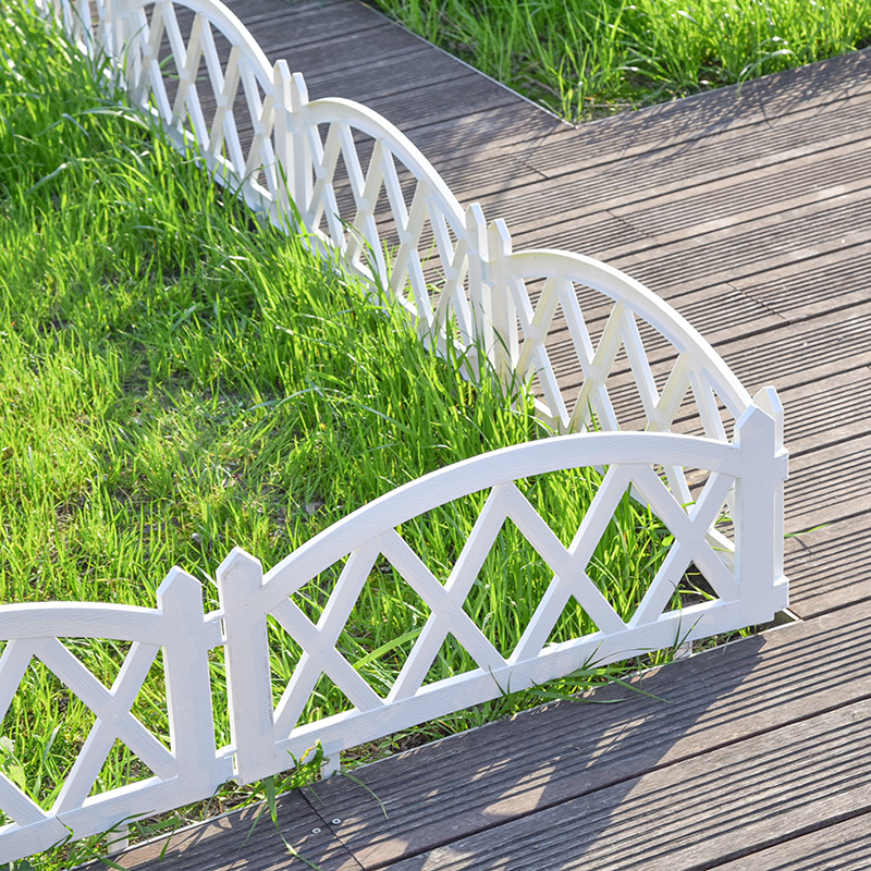 Sungmor太阳花栅栏4片塑料护栏花园绿植栏杆篱笆白色小型围栏隔断