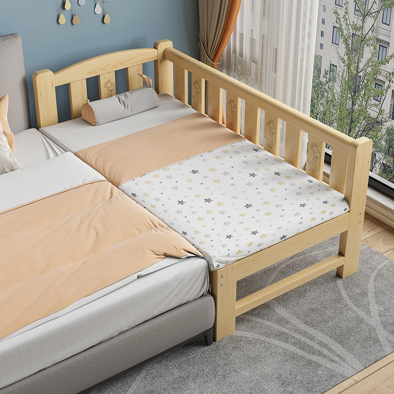 拼接床实木儿童带护栏小床婴儿男女孩单人小床大床加宽床拼接床边