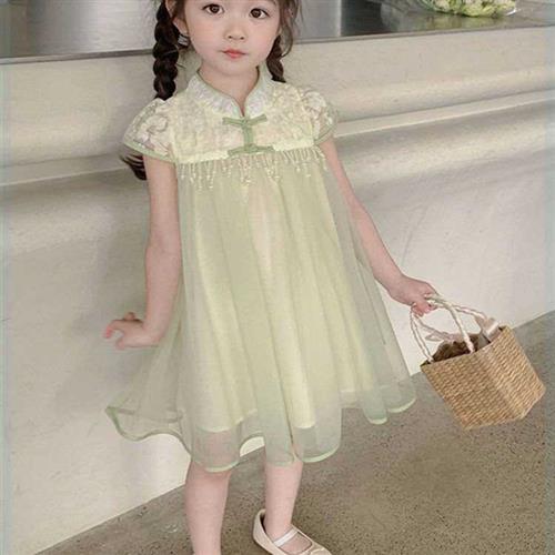 女童连衣裙2023新款宝宝夏季公主裙儿童装女孩超仙中国风汉服裙子