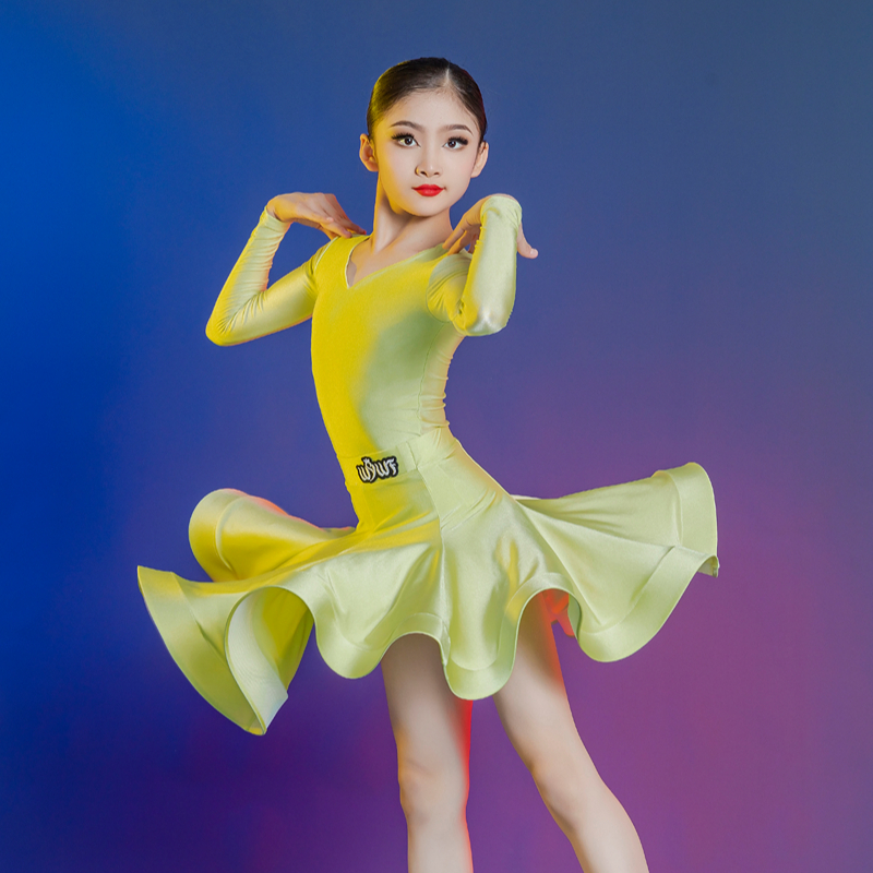 拉丁舞比赛规定服女儿童练功服舞台演出服女童表演服拉丁舞考级服