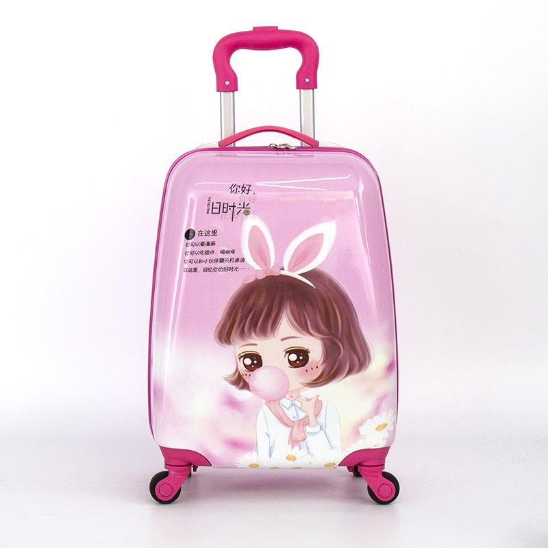 极速2022年可定制可爱卡通儿童拉杆箱16寸18寸户外出行旅行行李箱