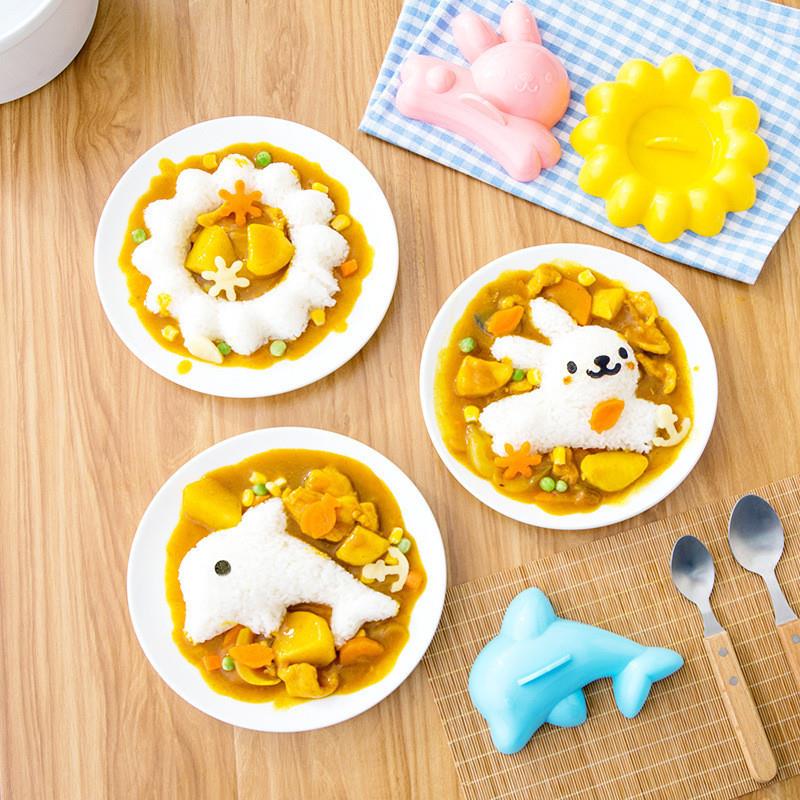 4件套饭团模具儿童食物卡通动物造型创意早餐米饭磨具便当