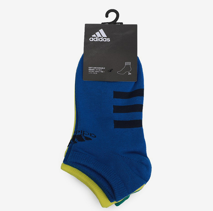 Adidas/阿迪达斯正品 男女童袜运动袜短筒袜子三双装 FM2342