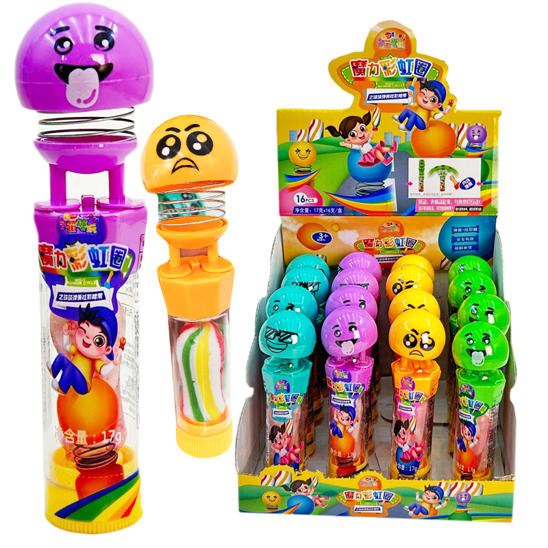 儿童创意糖果玩具好玩的搞怪弹簧表情公仔棒棒糖趣味小孩零食礼物