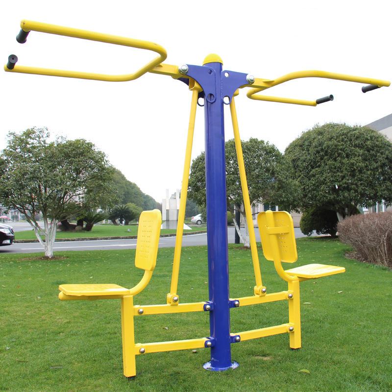 室外健身器材公园小区老人路径户外运动坐拉器单人双人坐拉训练器