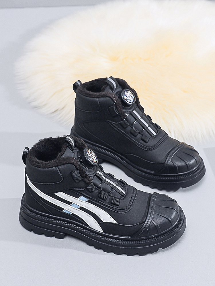 男童雪地靴冬季2023新款防滑防水儿童马丁靴中大童加厚男孩大棉鞋