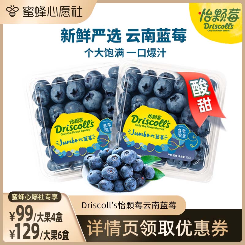 【怡颗莓专场】怡颗莓云南蓝莓大果新鲜水果125g/盒