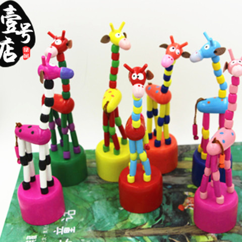 新品儿童玩具会跳舞的长颈鹿环保健康木头模型海南旅游创意礼品