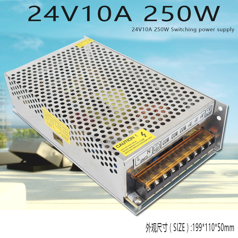 开关电源 24V250W变压器 220V转24V10A工控监控LED电源 S-250-24