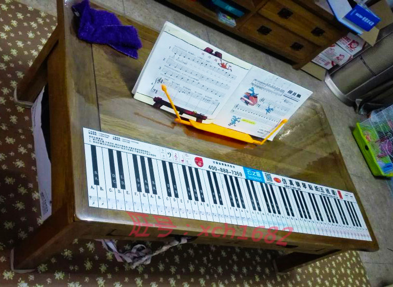 便携钢琴88键贴纸 简谱数字 钢琴键盘五线谱指法练习纸促销