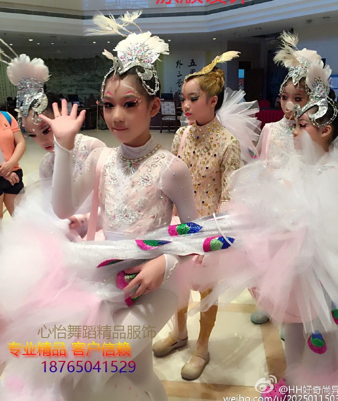 新款第八届小荷风采小白领儿童傣族舞蹈演出服少幼儿园孔雀舞表演