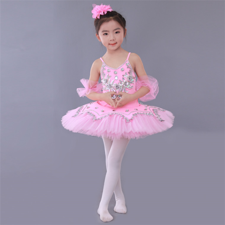 新款儿童天鹅芭蕾舞裙少儿芭蕾舞蹈服装白色表演服蓬蓬裙演出服女